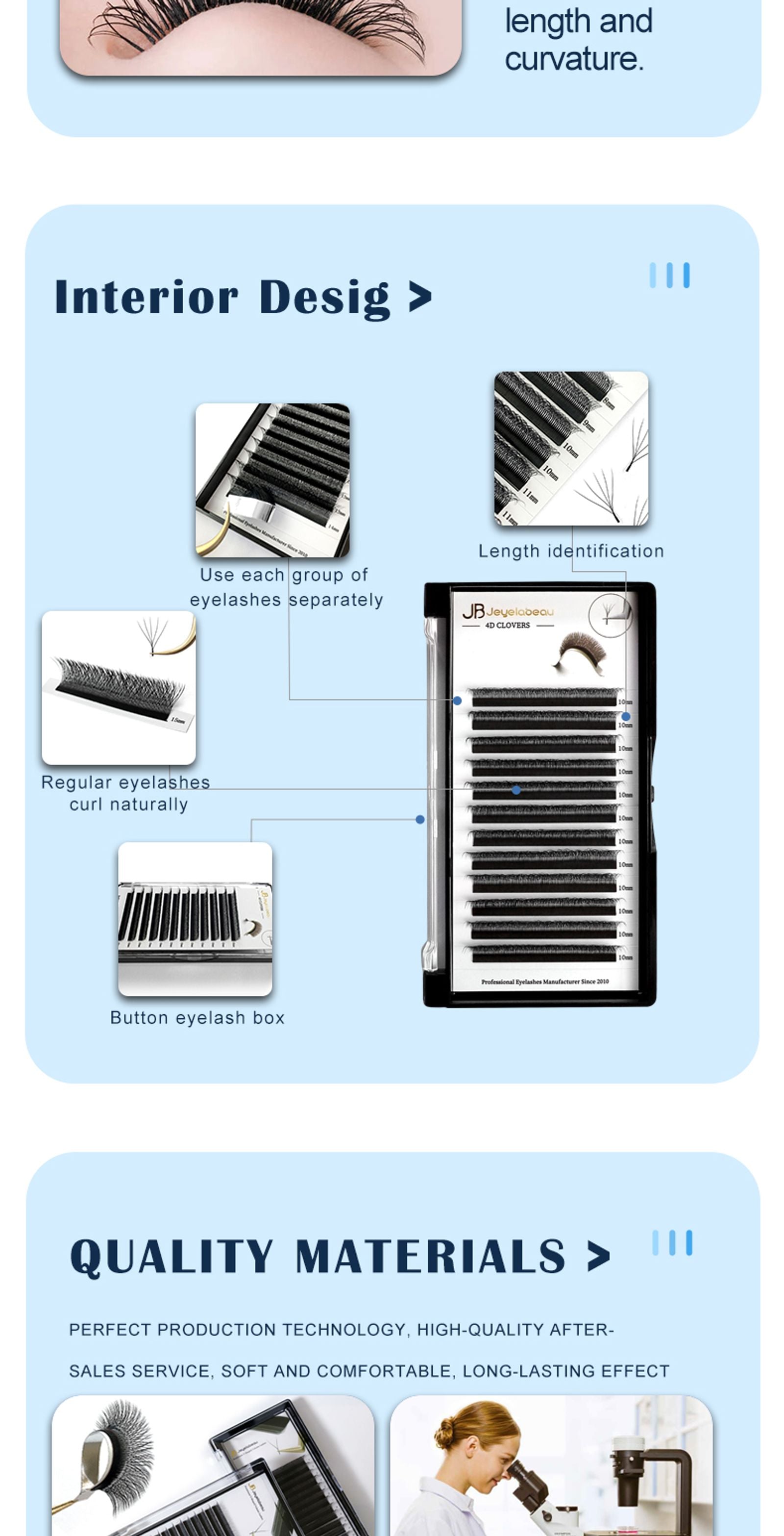 3D 4D 5D Fake Eyelashes - Naturally Curled Premade Volume Fans