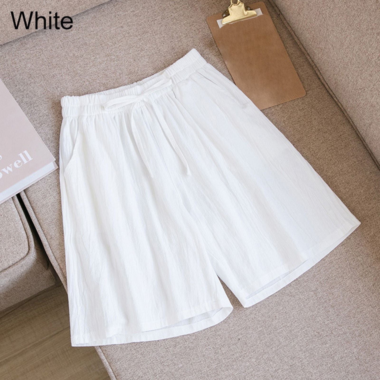 Women’s Summer Cotton Linen Shorts with Pockets