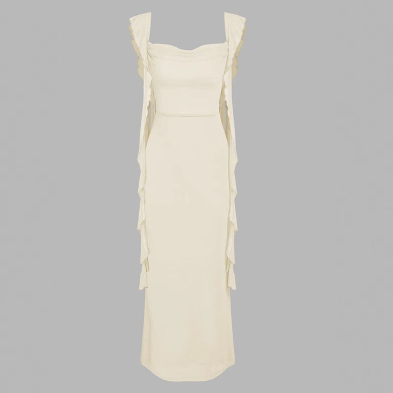 Backless Draped French Style Evening Gown