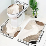 Abstract Art Curved Bathroom Mat Set - Non-Slip & Stylish