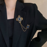 Studded Pearl Shaped Square Brooch for Women