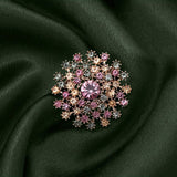 Elegant Colorful Crystal Star Flower Brooch Pin