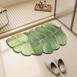 Leaves Green Plants Floor Mats for Bathroom and Home