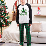 Matching Christmas Family Pajamas Set with Green Plaid Pants