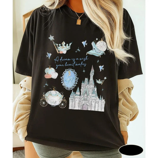 Cinderella Watercolor Graphic T-Shirt for Men & Women