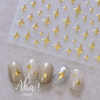 3D Crescent Moon Nail Stickers - White, Black, Gold, Silver