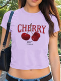 Cherry Print Crop Top for Women - Y2K Style