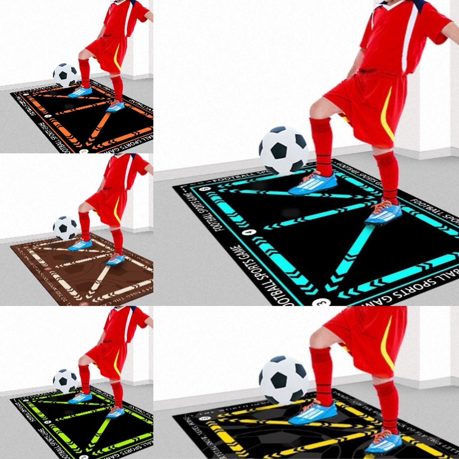 Soccer Training Mat with Multi-Color Line Markings