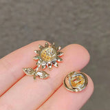 Flower Bow Brooch Set for Women - Metal Lapel Pins