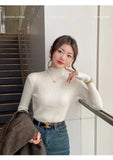 Solid Color Slim Turtleneck Sweater for Women