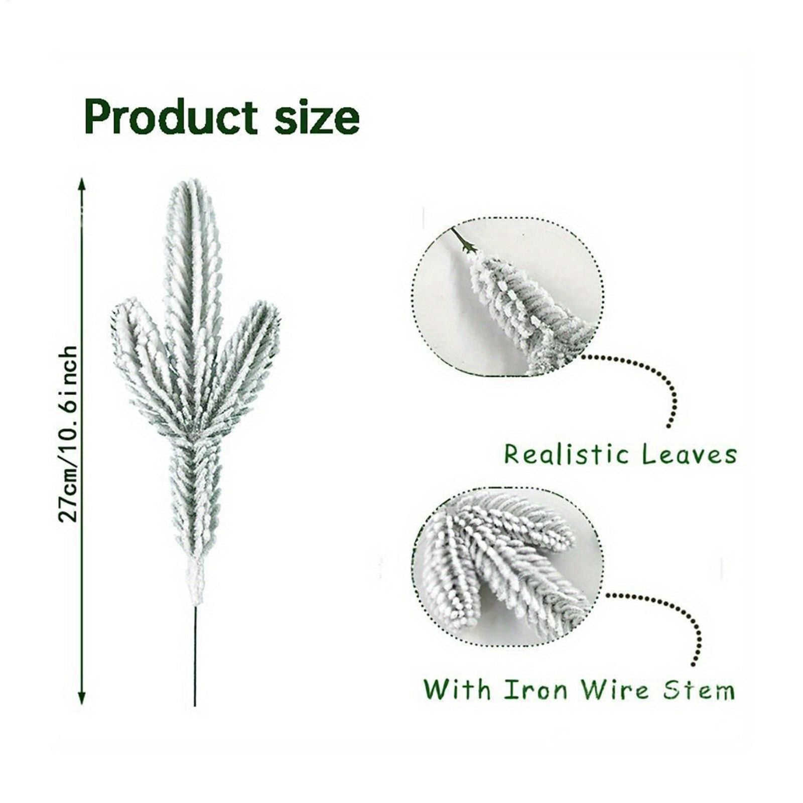 10 Pieces Reusable Christmas Pine Branches for Winter Decor