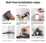 Wall-Mounted Triangle Drain Shelf with Hooks