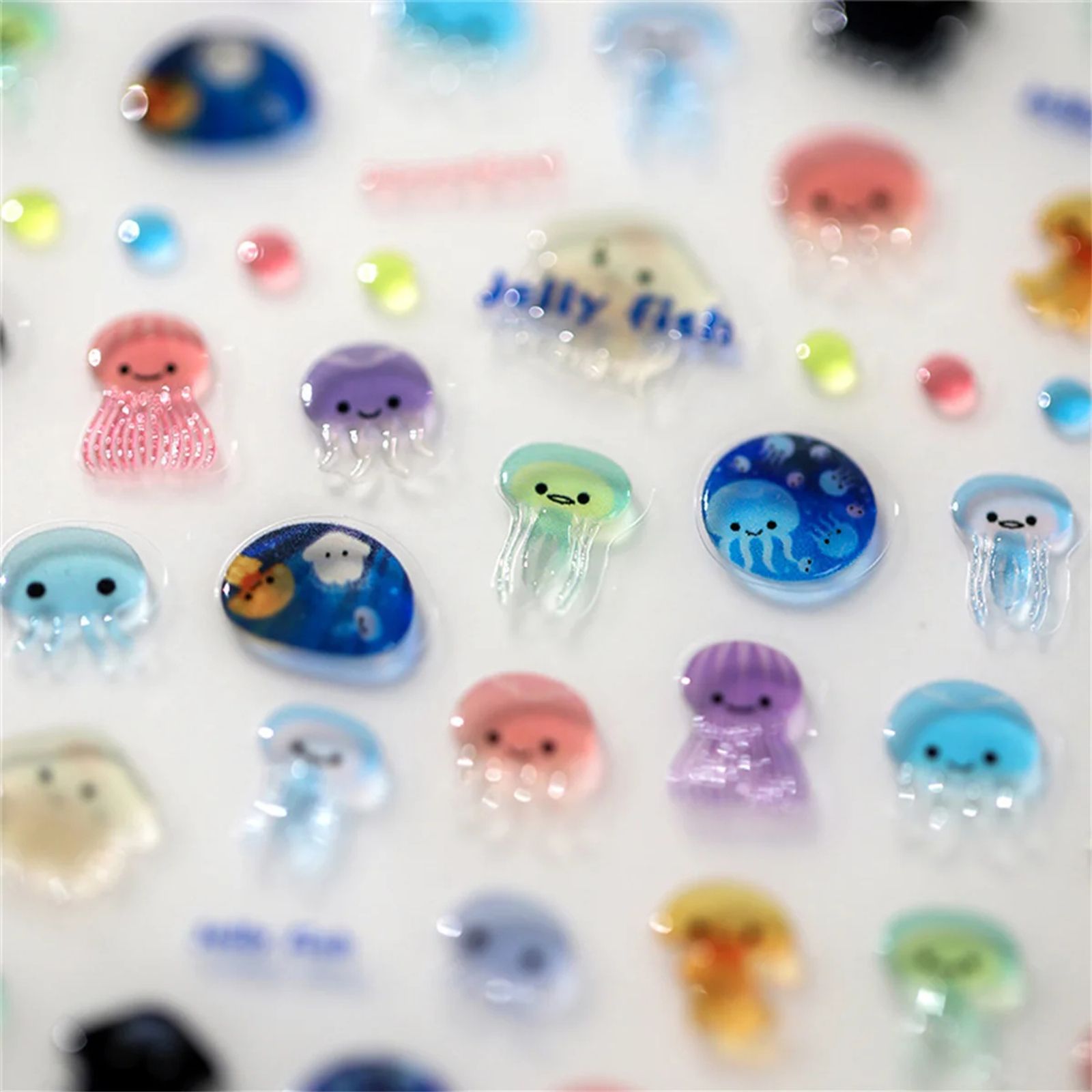 5D Kawaii Jellyfish Nail Art Stickers
