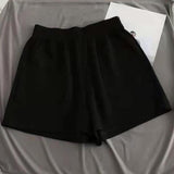 Summer Solid Color High Waist Wide Leg Shorts