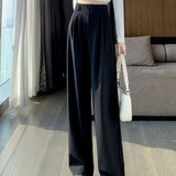 Elegant Wide Leg Pants for Women - High Waist Black Trousers