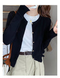 Women's O Neck Knitted Cardigan - Spring Autumn Style