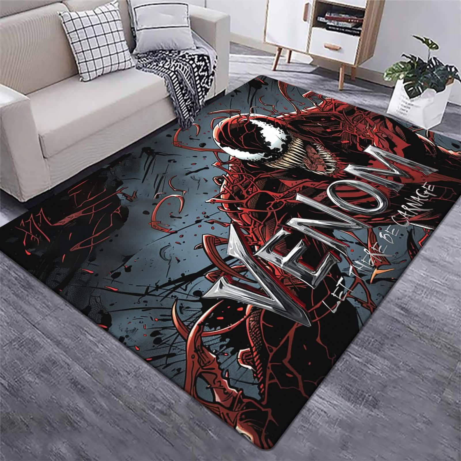 Venom Themed Carpet for Living Room, Bedroom, and More