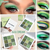 9-Color Eyeshadow Palette in Green and Gold Tones