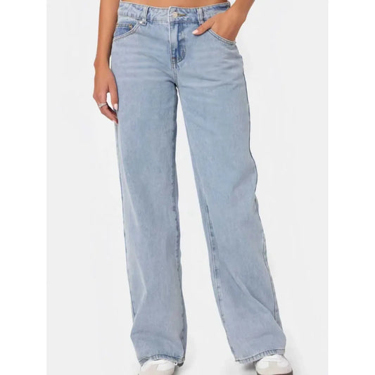 Fashionable Women's High Waist Wide Leg Jeans