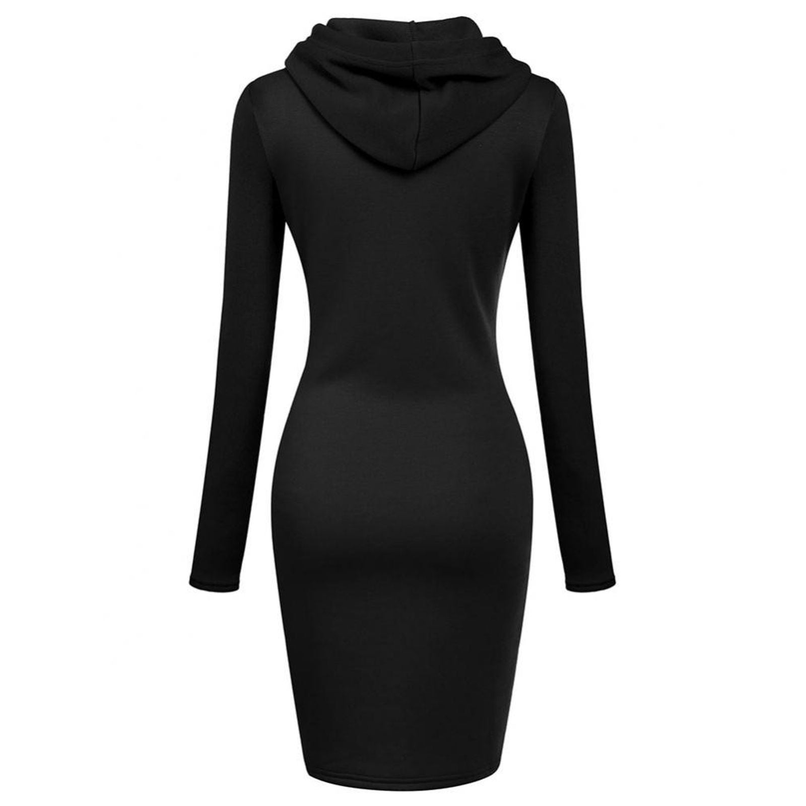 Ladies Autumn Hooded Dress Sweatshirt