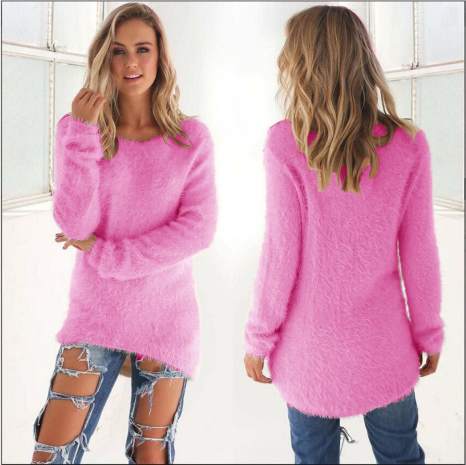 Plus Size Women's Warm Knitted Pullover Sweater