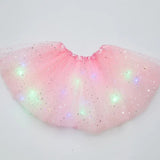 LED Glowing Women's Tulle Star Mini Skirt