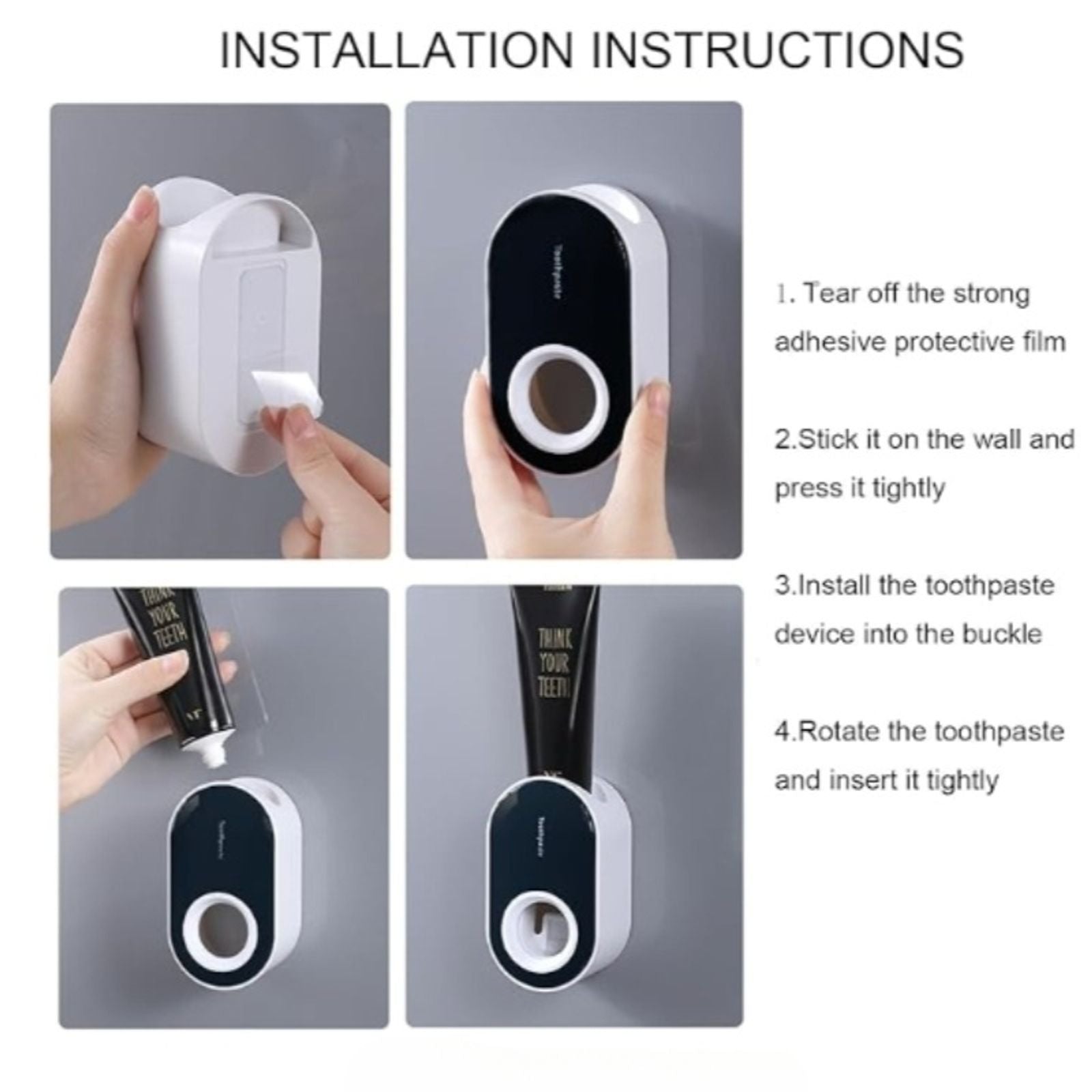 Toothpaste Squeezer Dispenser Holder - Wall Mount