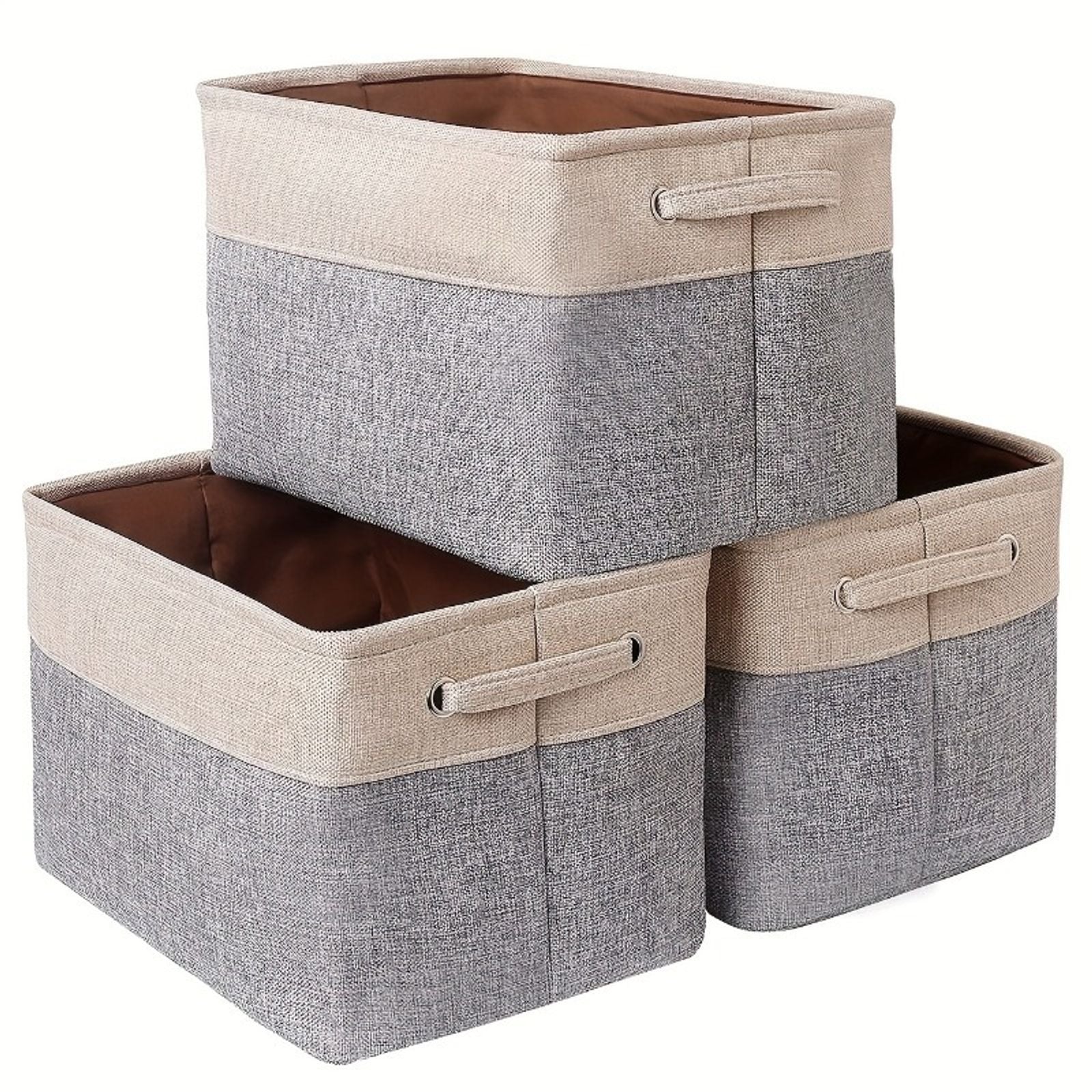 Foldable Linen Storage Bins with Handles for Organizing