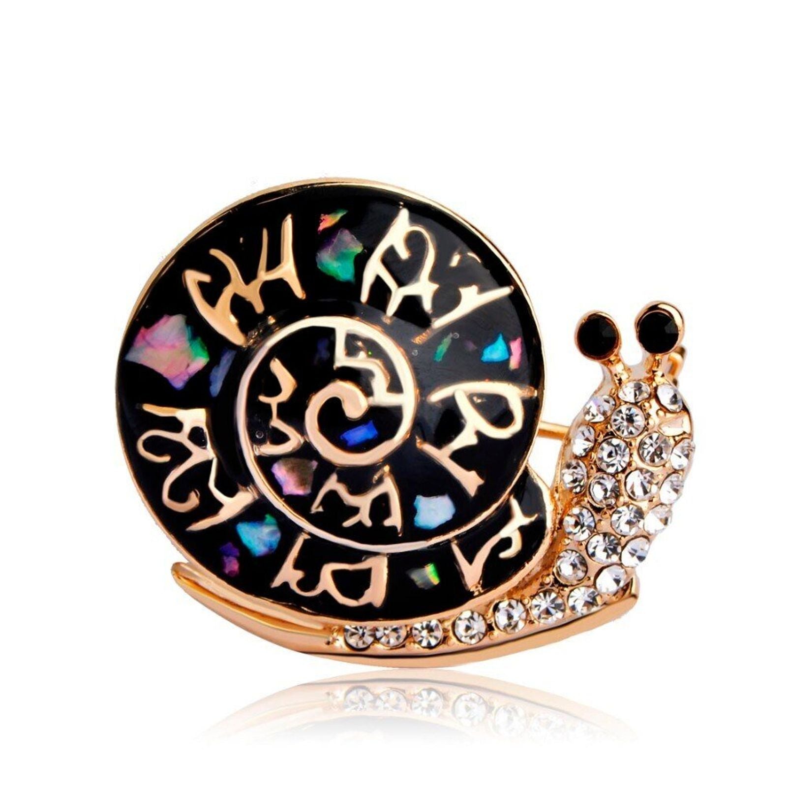 Enamel Abalone Shell Snail Brooch for Men and Women