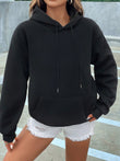 Solid Color Casual Women's Hoodie with Pocket