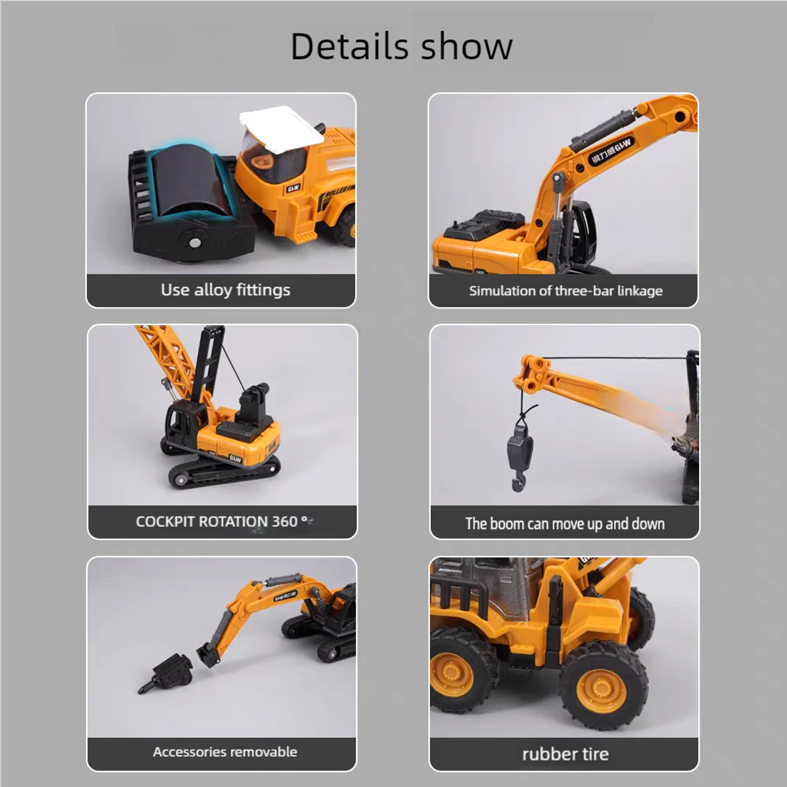 Mini Engineering Diecast Car Set - Construction Vehicles