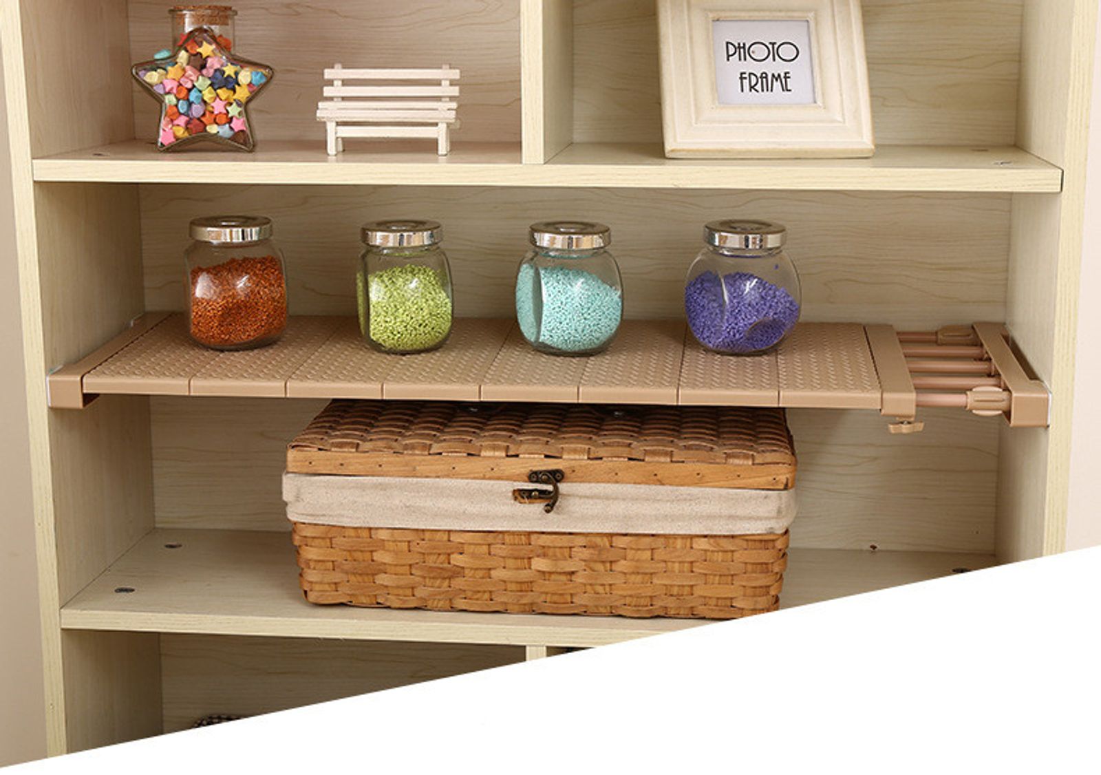 Adjustable Wall-Mounted Closet Organizer Shelf