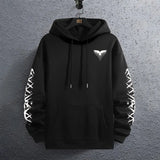 Men's Black Casual Hoodie for Autumn and Winter