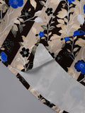 Men's Floral Print Long Sleeve Shirt - Trendy Blue Flower Dress Shirt