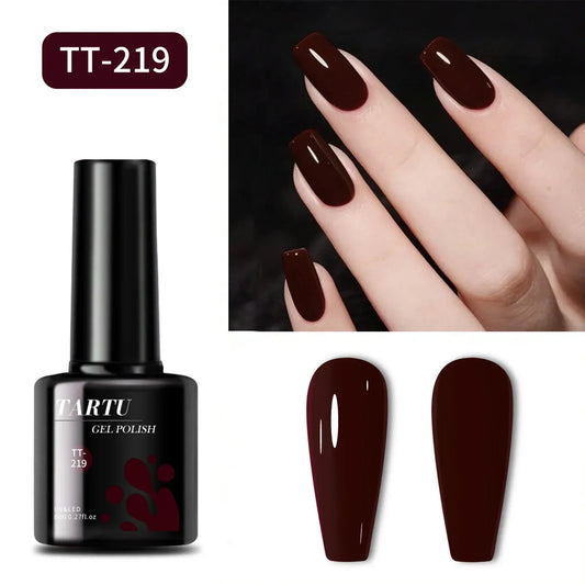 TARTU 8ml Gel Nail Polish - Rose Pink, Red, Gray, Burgundy