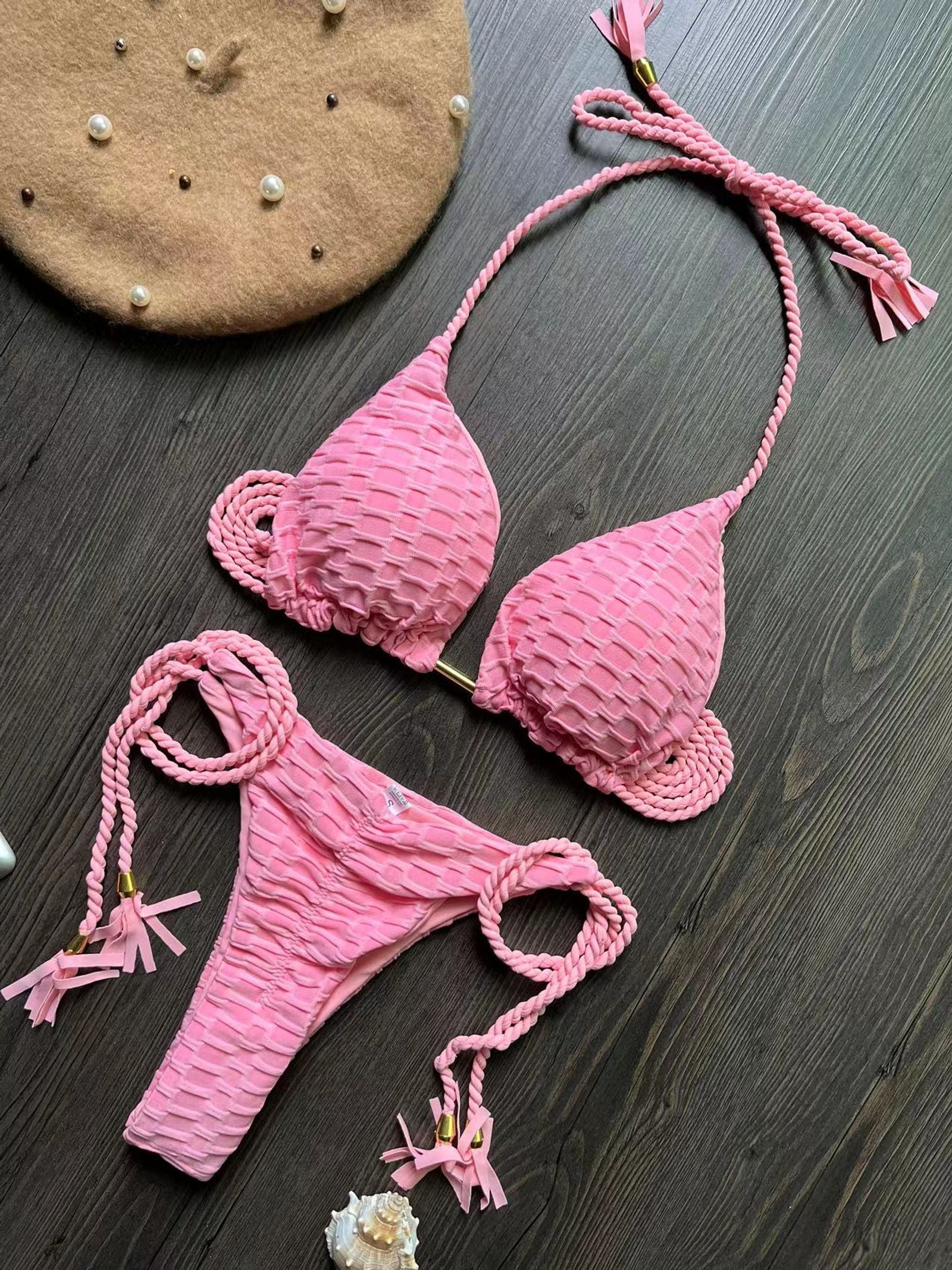 Sexy Push-Up Thong Bikini Set for Women