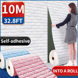 3D Foam Brick Wall Panels - Self Adhesive, Waterproof