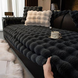 Thick Imitation Rabbit Fur Plush Sofa Slipcover