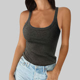 Versatile Round Neck Solid Top T-Shirt for Women