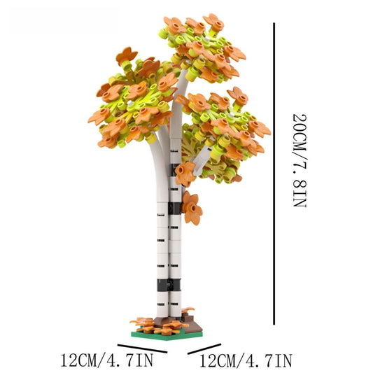 3D Poplar Tree Building Blocks with Desktop Plant Decor