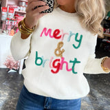 Merry & Bright Christmas Sweatshirt for Women