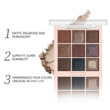 9-Color Matte & Shimmer Eyeshadow Palette - Soft Milk Tea Tones
