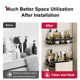 No Drill Wall Mounted Bathroom Shelf - Corner Storage Rack