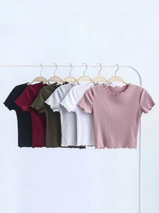 Vintage Slim Fit O-Neck Short Sleeve T-Shirt in 6 Colors