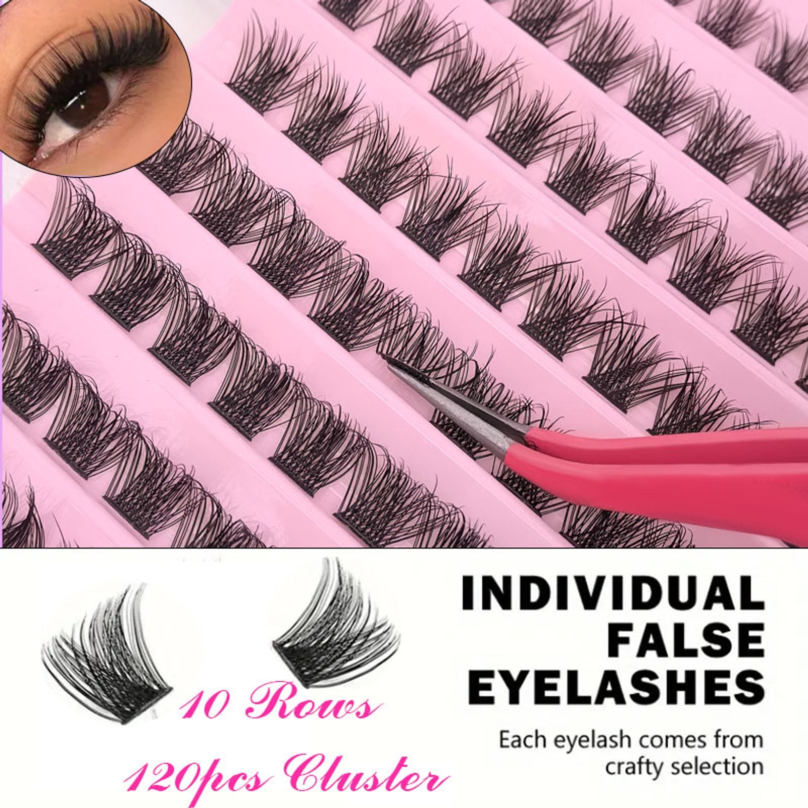 DIY Eyelash Extension Kit with Individual Lash Clusters