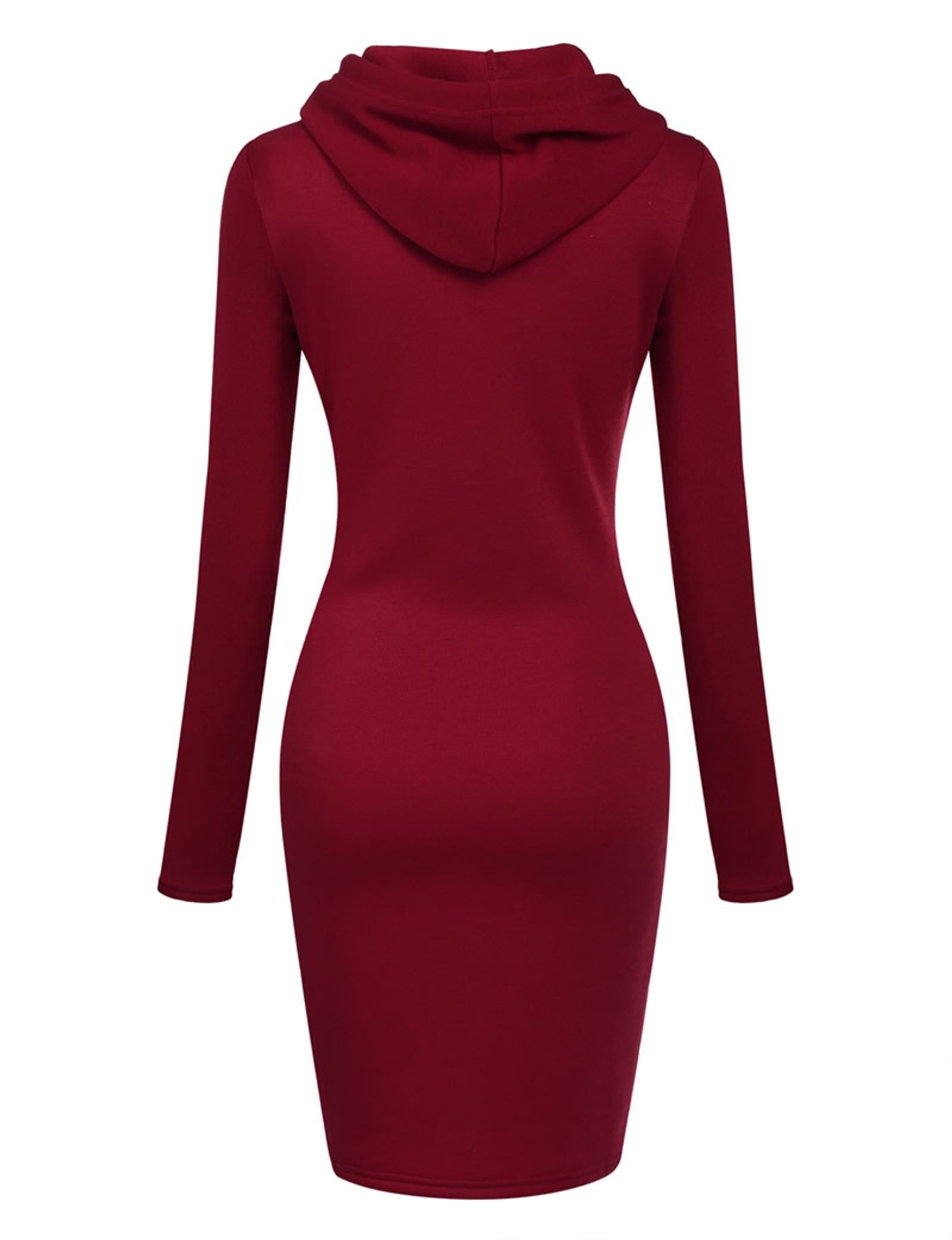 Ladies Autumn Hooded Dress Sweatshirt