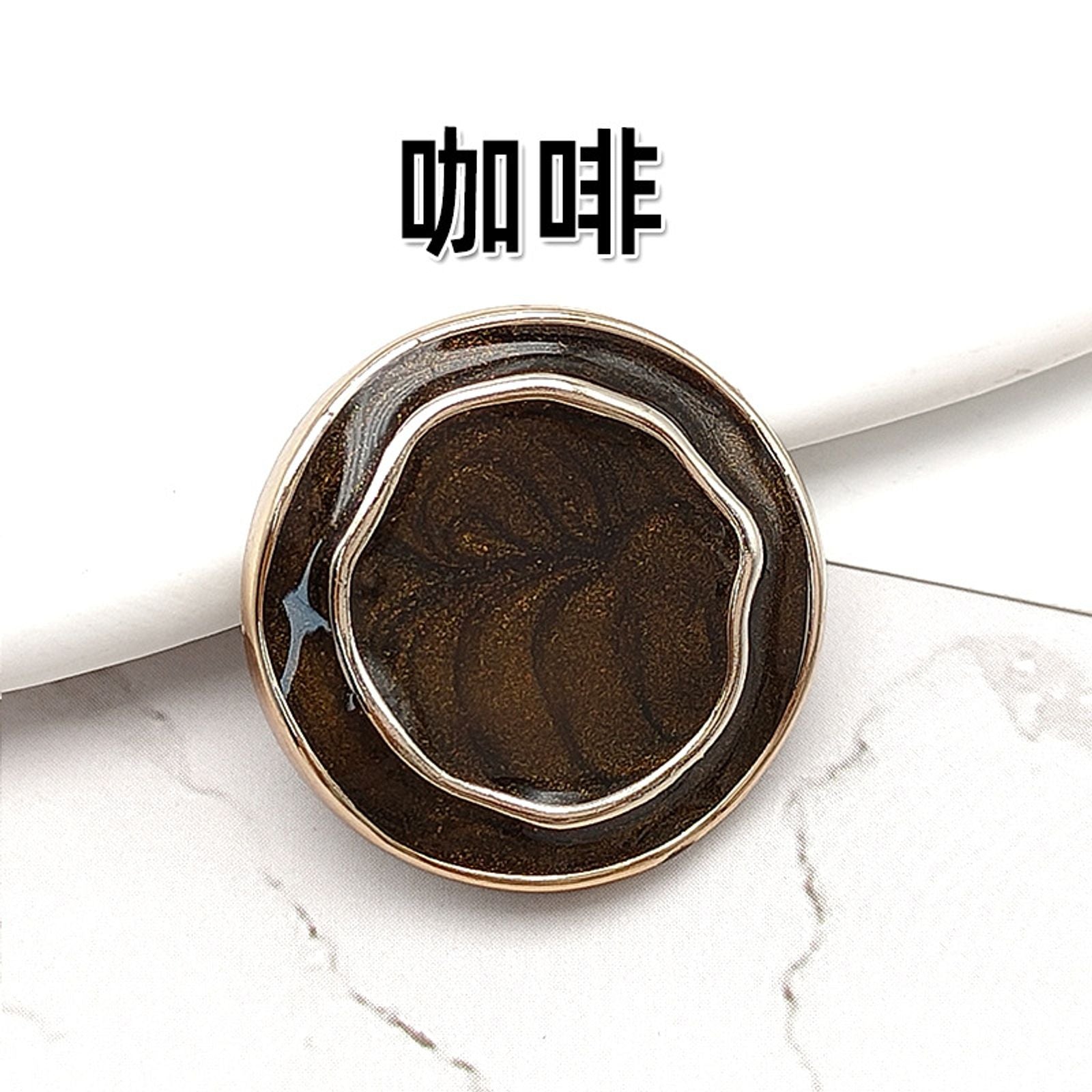 Gold Flower Resin Buttons for Sewing - Set of 6