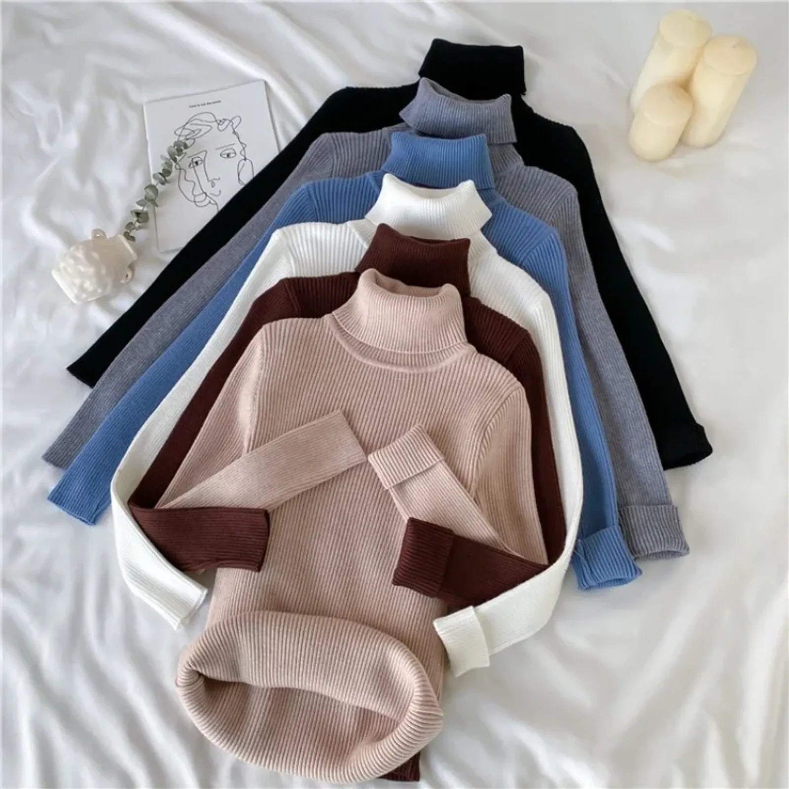 Women's Warm Turtleneck Jumper Sweater