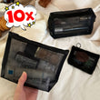 Black Mesh Cosmetic Travel Bag - Portable Makeup Organizer