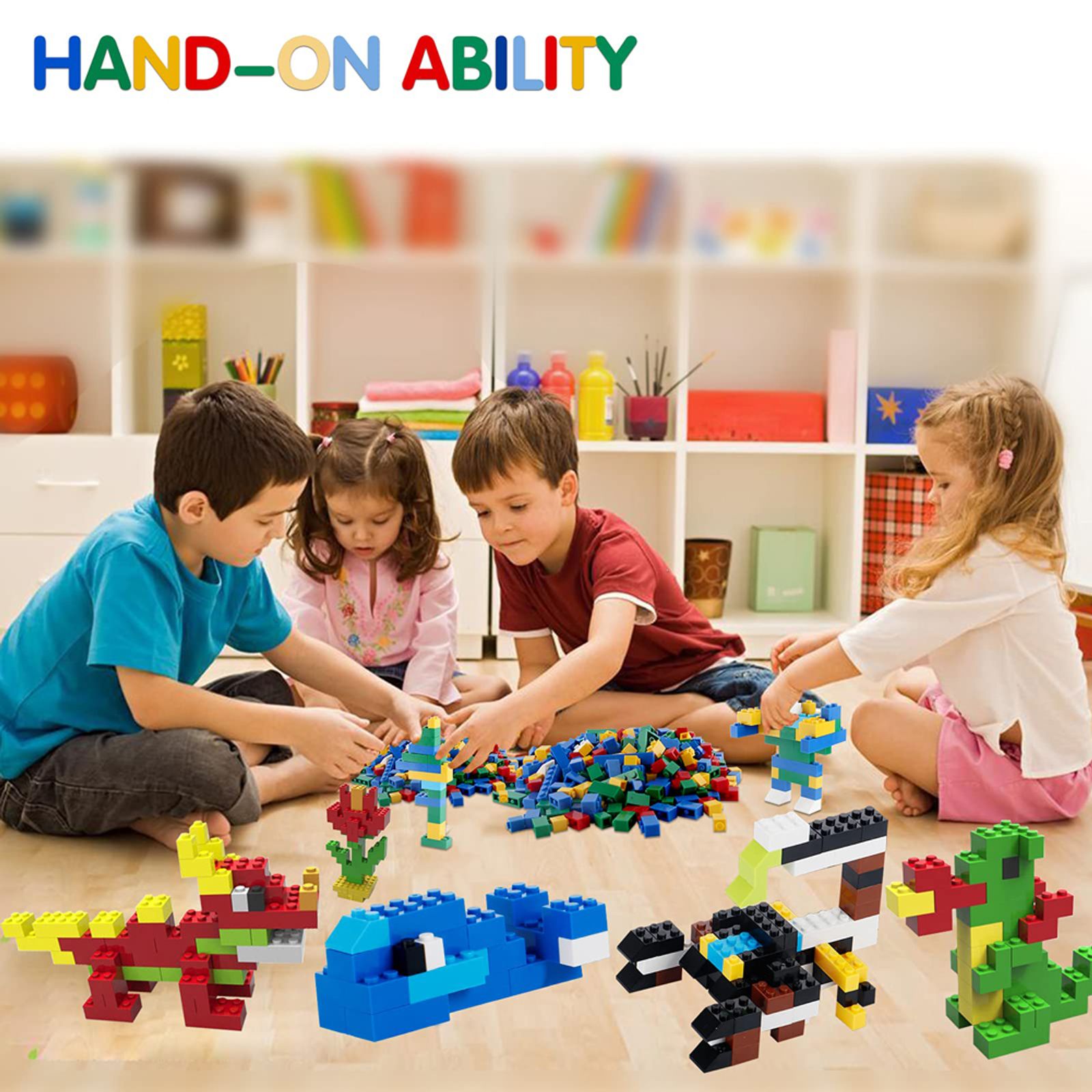 1000 Pieces Creative Building Blocks Set with Base Plate